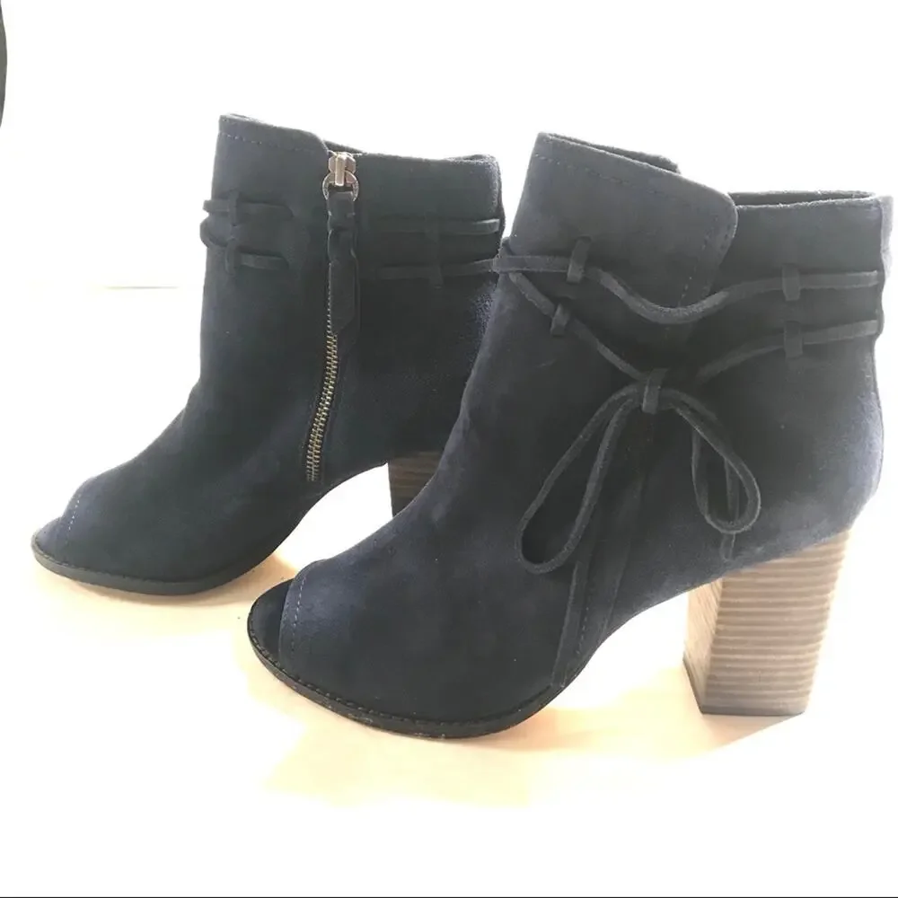 SPLENDID Rihana Peep Toe Suede Booties